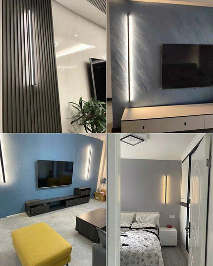 Sleek Nordic Waterproof LED Strip Wall Lamp Set with Remote Control - Ideal Outdoor Lighting Solution