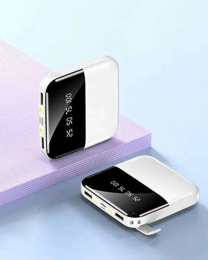 Ultra-Portable 50000mAh Power Bank with LED Mirror Display and Dual USB Ports - Perfect for On-the-Go Charging