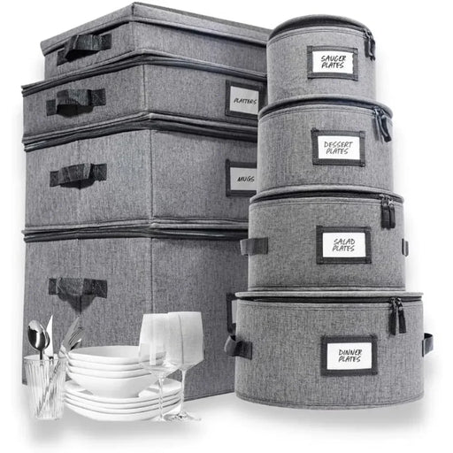 China Storage Box Set with Cushioned Protection - Ideal for Moving & Organizing Glassware, Silverware, and Dinnerware