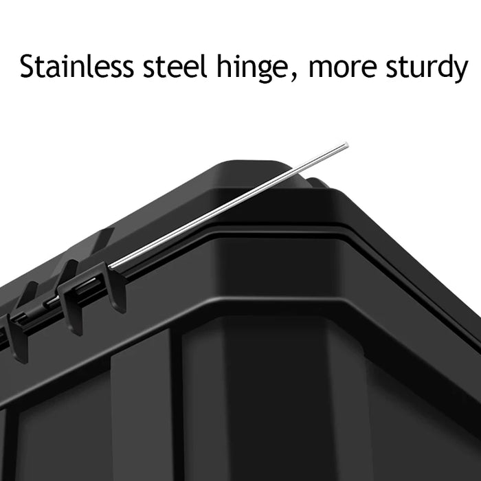 Portable Stainless Steel Toolbox with Dual Storage and High Capacity Design