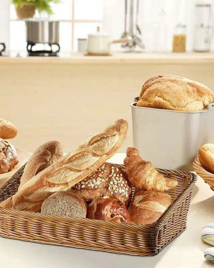 Chic Woven Rattan Storage Tray with Convenient Handles