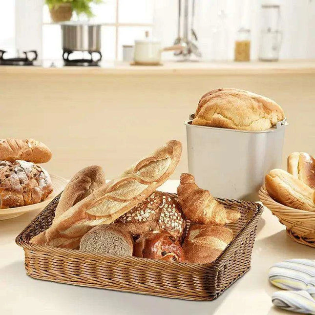 Chic Woven Rattan Storage Tray with Convenient Handles