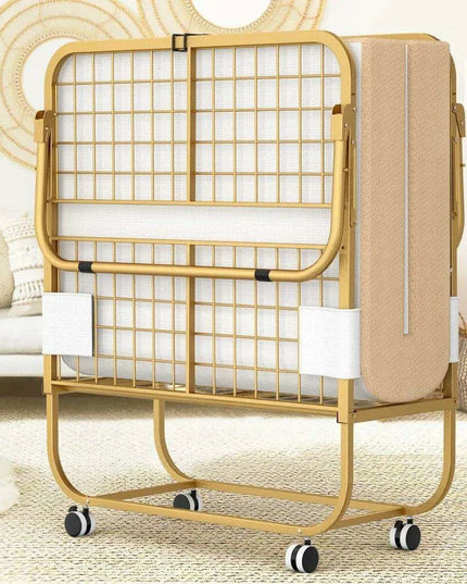 Luxurious Gold Convertible Folding Sofa Bed with Comfortable Mattress - 75” x 31”