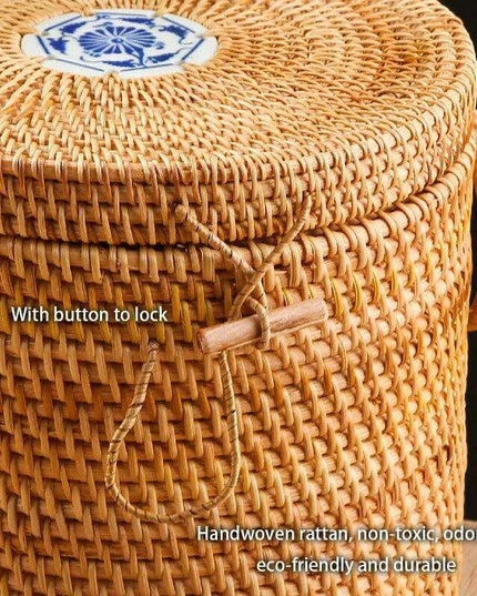 Elegant Handwoven Rattan Tea Caddy: The Perfect Organizer for Tea Aficionados