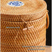 Handcrafted Rattan Tea Organizer Box with Lid