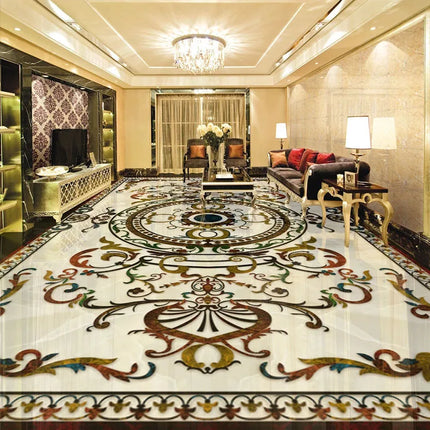 Custom 3D Marble Self-Adhesive Floor Mural — Waterproof PVC Tile Sticker | Très Elite
