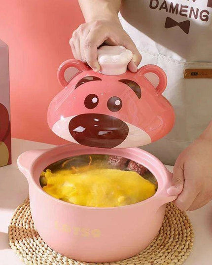 Charming Winnie the Pooh Ceramic Casserole for Gas Stove Cooking