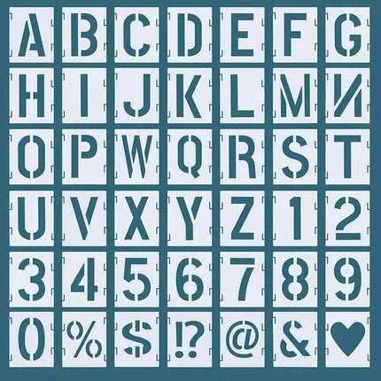 Versatile 42-Piece Interlocking Alphabet and Number Stencil Set for Creative DIY Art on Any Surface