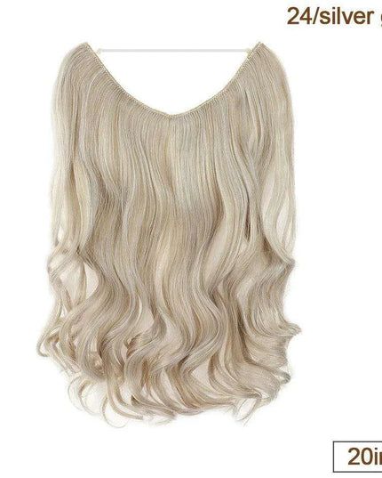 20-Inch Versatile Adjustable Invisible Wire Hair Extensions - Curly and Sleek Options