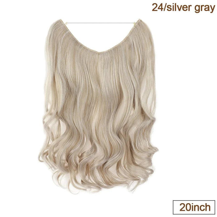 20-Inch Versatile Adjustable Invisible Wire Hair Extensions - Curly and Sleek Options