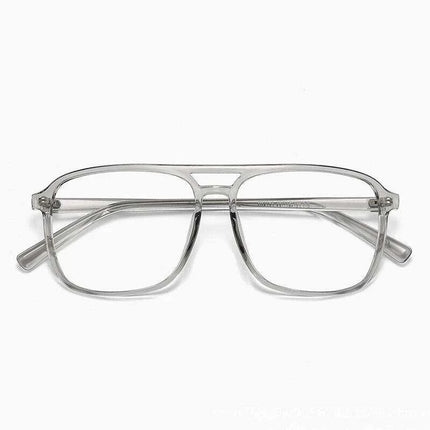 Retro Oversized Black Glasses with Clear Frame - Lightweight TR90 Construction