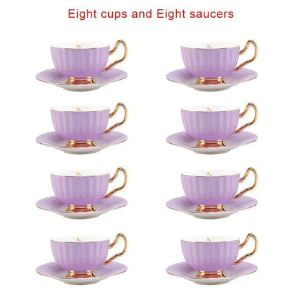 Elegant Heritage: Exquisite Bone China Tea and Coffee Set with 24K Gold Accents