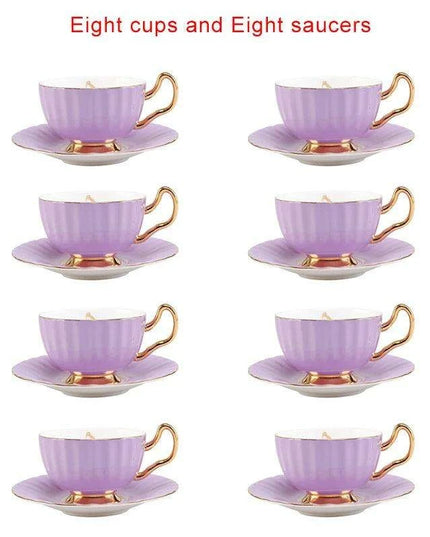 Elegant Heritage: Exquisite Bone China Tea and Coffee Set with 24K Gold Accents