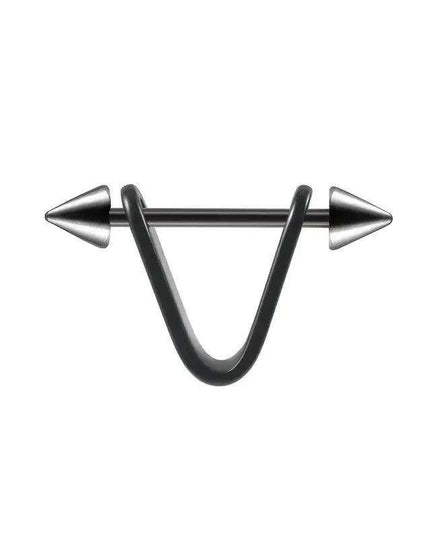 Men's Silver/Black Stainless Steel Spike Hoop Earring - Edgy Cartilage Jewelry for Tragus, Helix, and Daith Piercings
