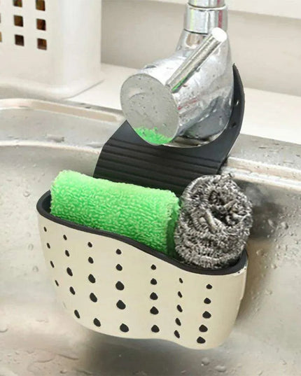 Suction Cup Sink Organizer with Trash Rack - Innovative Kitchen Storage Solution