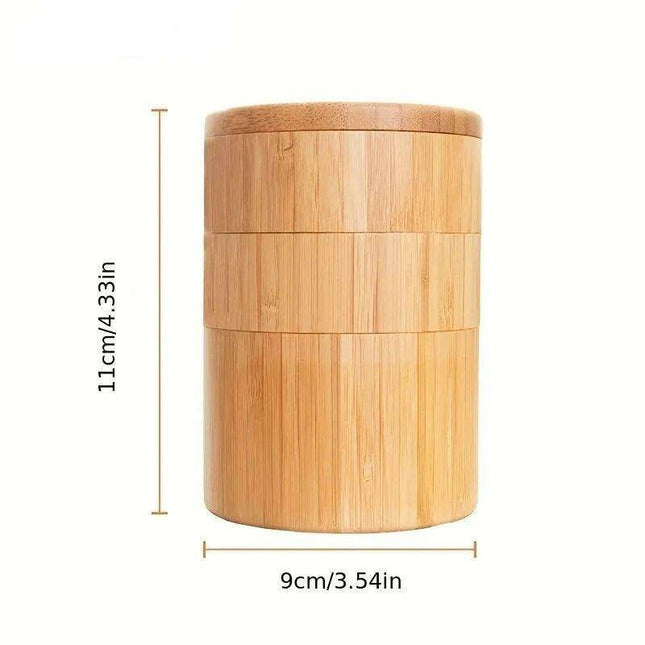 Sustainable Bamboo Spice Organizer with Measuring Spoon - Elegant Kitchen Storage Solution