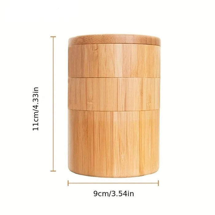 Sustainable Bamboo Spice Organizer with Measuring Spoon - Elegant Kitchen Storage Solution