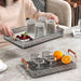 Elegant Multi-Purpose Plastic Tea Serving Tray with Handles for Home and Dining Use