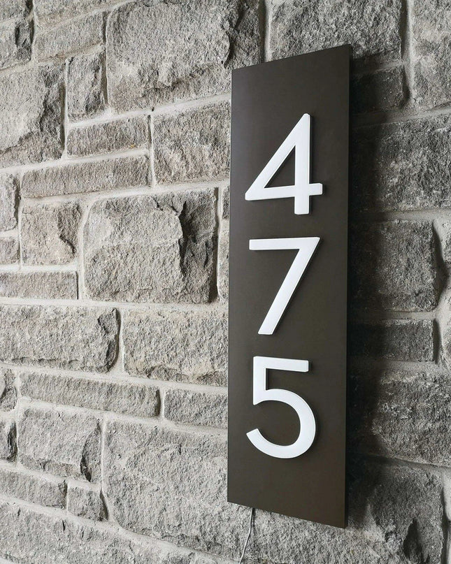 Customizable LED House Number Sign with Illuminated Address Display