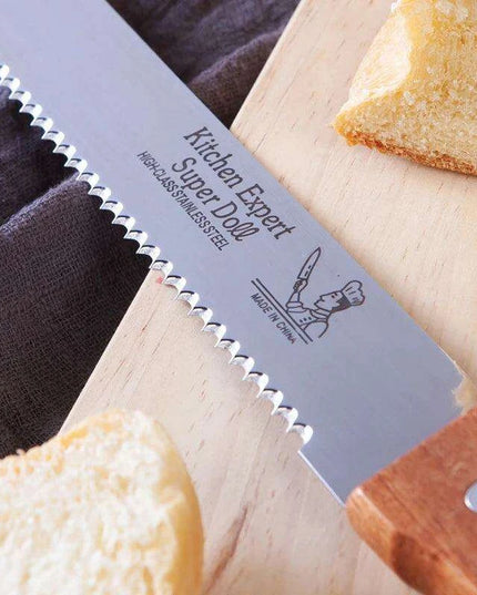 Ergonomic Wooden Handle Stainless Steel Slicing Knife Set - 4 Sizes for Ultimate Versatility