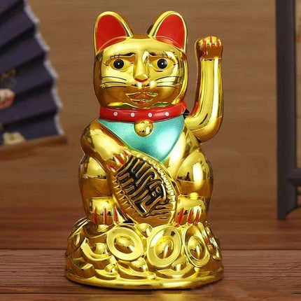 Solar Golden Waving Cat - Eco-Friendly Maneki Neko for Prosperity and Good Luck Decor