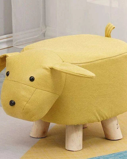 Charming Cartoon Animal Wooden Stool for Kids - Fun and Portable Shoe Changing Seat