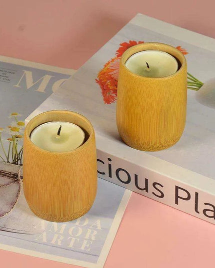 Sustainable Bamboo Tealight Candle Holder for a Peaceful Home Atmosphere