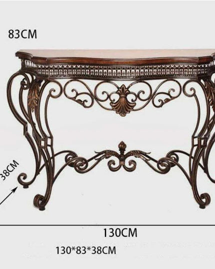 Ginkgo Elegance: Vintage American Botanical Console Table with Timeless Charm