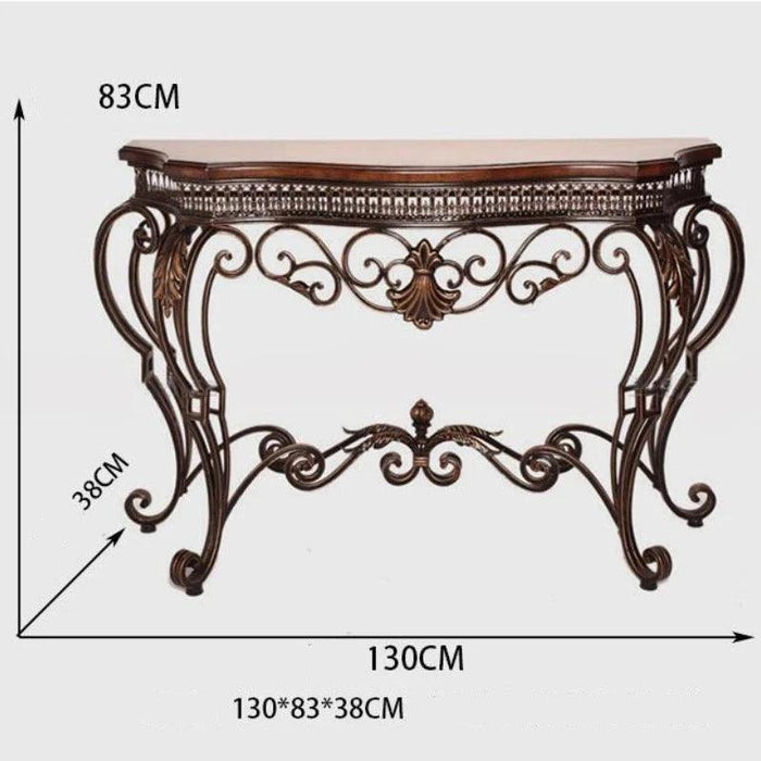 Ginkgo Elegance: Vintage American Botanical Console Table with Timeless Charm