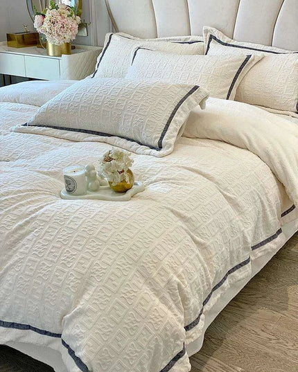 3D Plush Velvet Queen Duvet Cover Set of 4 pcs