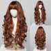 30-Inch Brown Wavy Synthetic Wig with Bangs - Perfect for Parties and Themed Events