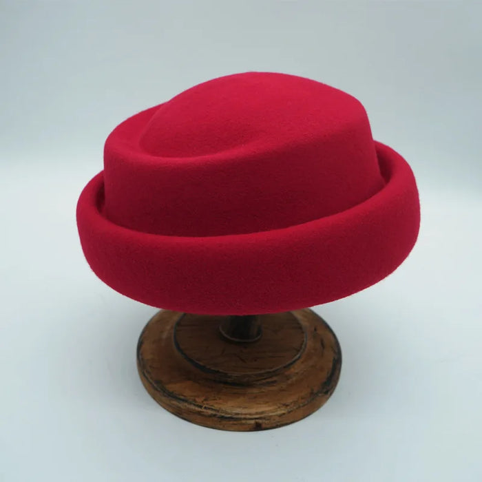 French Vintage Wool Beret Hat - Elegant Designer Bucket Hat for Women