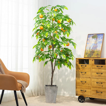 for Home Office Decoration Indoor Outdoor Plants simulation-lemon-tree-green-plant-pot-plant-decoration-bionic-fake-green-orange-tree-shooting-props-fake-plants-bonsai-2