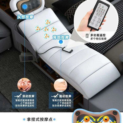 Elegant Tech-Enhanced King-Size Leather Bed with Massage and Multimedia Features