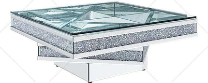 Glamorous Broken Diamond Mirror Coffee Table for Modern Living Rooms