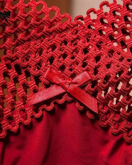 Elegant Women's Low Rise Ice Silk Thong with Chic Ribbons - Fashionable & Sporty Underwear