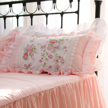 2pcs Pastoral Print Pillow Case Luxruy Ruffle Lace Pillow Cover Bedding Cushion Cases Home Decor Pillow Sham Satin Pillowcase 2pcs-pastoral-print-pillow-case-luxruy-ruffle-lace-pillow-cover-bedding-cushion-cases-home-decor-pillow-sham-satin-pillowcase