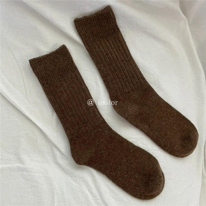 Cozy Cashmere Blend Thermal Crew Socks for Women - Ultimate Warmth and Comfort