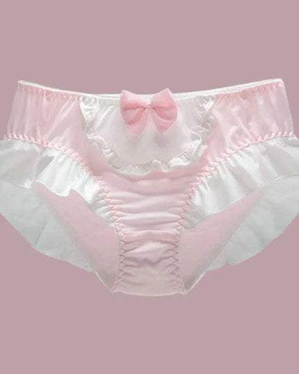 Sweet Delight Milk Silk Bow High Stretch Women's Princess Panties - Large Size Lingerie