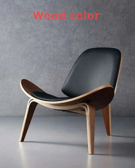 Nordic Artistic Solid Wood Lounge Chair with Unique Airplane Shell Design
