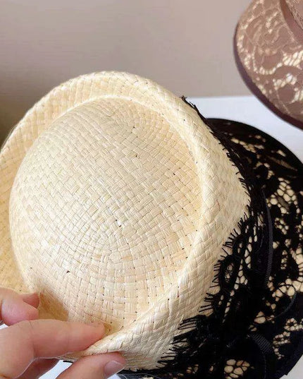 Japanese-Inspired Lace-Adorned Fisherman's Hat
