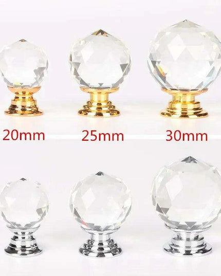 Chic Crystal Ball Glass Cabinet Knobs - Stylish Hardware for Home Décor Enhancement