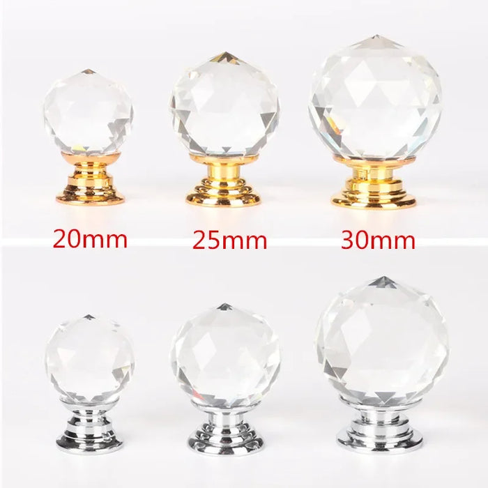 Crystal Ball Clear Glass Knobs - Stylish Drawer Handles Set