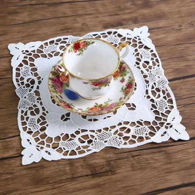 Timeless Handcrafted Cotton Lace Placemats - Vintage Elegance Set