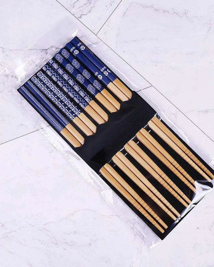 5 Pairs of Non-Slip Japanese Bamboo Chopsticks