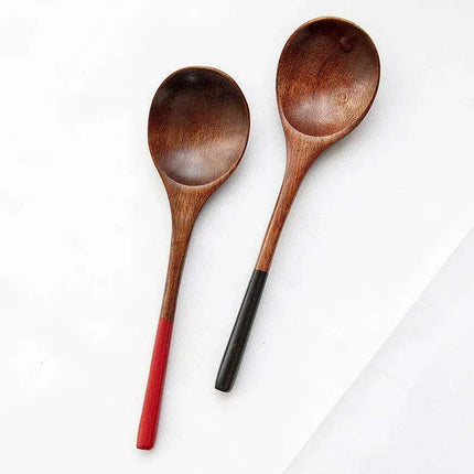 Elegant Japanese Wooden Spoons - Artisanal Utensils for Rice, Soup, and Desserts