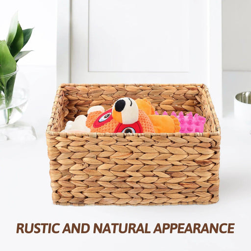 Stylish Natural Straw Storage Basket - Multi-Purpose Organizer for Toys, Snacks, and Home Essentials