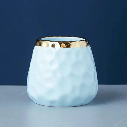 Elegant Golden Veined Ceramic Cutlery Collection with Chic Storage Holder