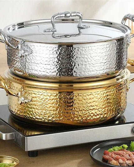Versatile Dual Flavor Stainless Steel Hotpot with Crystal Clear Soup Pot - Enhance Your Culinary Adventures