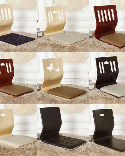Japanese Minimalist Legless Floor Chair with Elegant Wooden Design - Ideal for Cozy Spaces